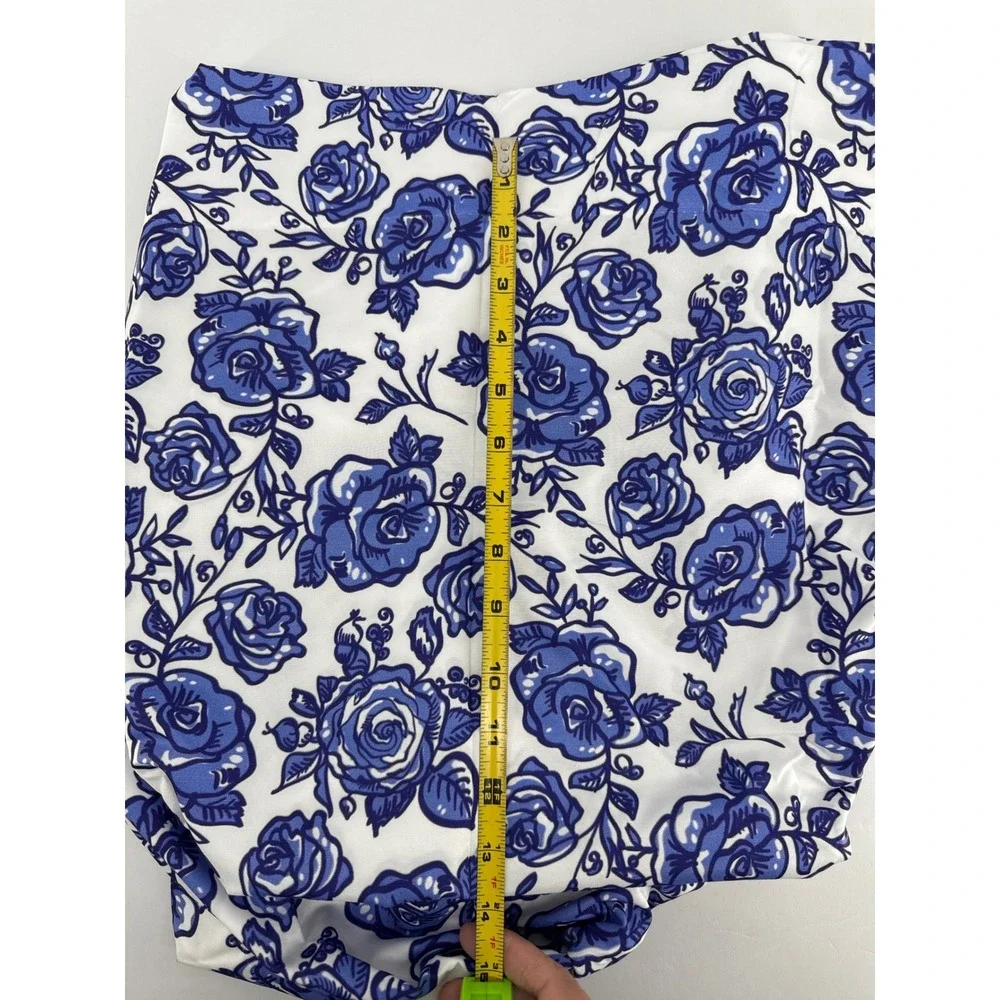 Ambesonne Blue White Rose Floral Microfiber Window Curtains 2 Panel Set 56x84